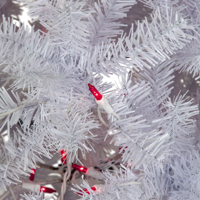 Northlight 6.5’ Pre-Lit Slim Geneva White Spruce Artificial Christmas Tree, Pink Lights, 5 of 8