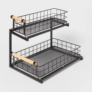 Wood and Wire 2 Tier Under Sink Organizer Black - Brightroom™ : Target