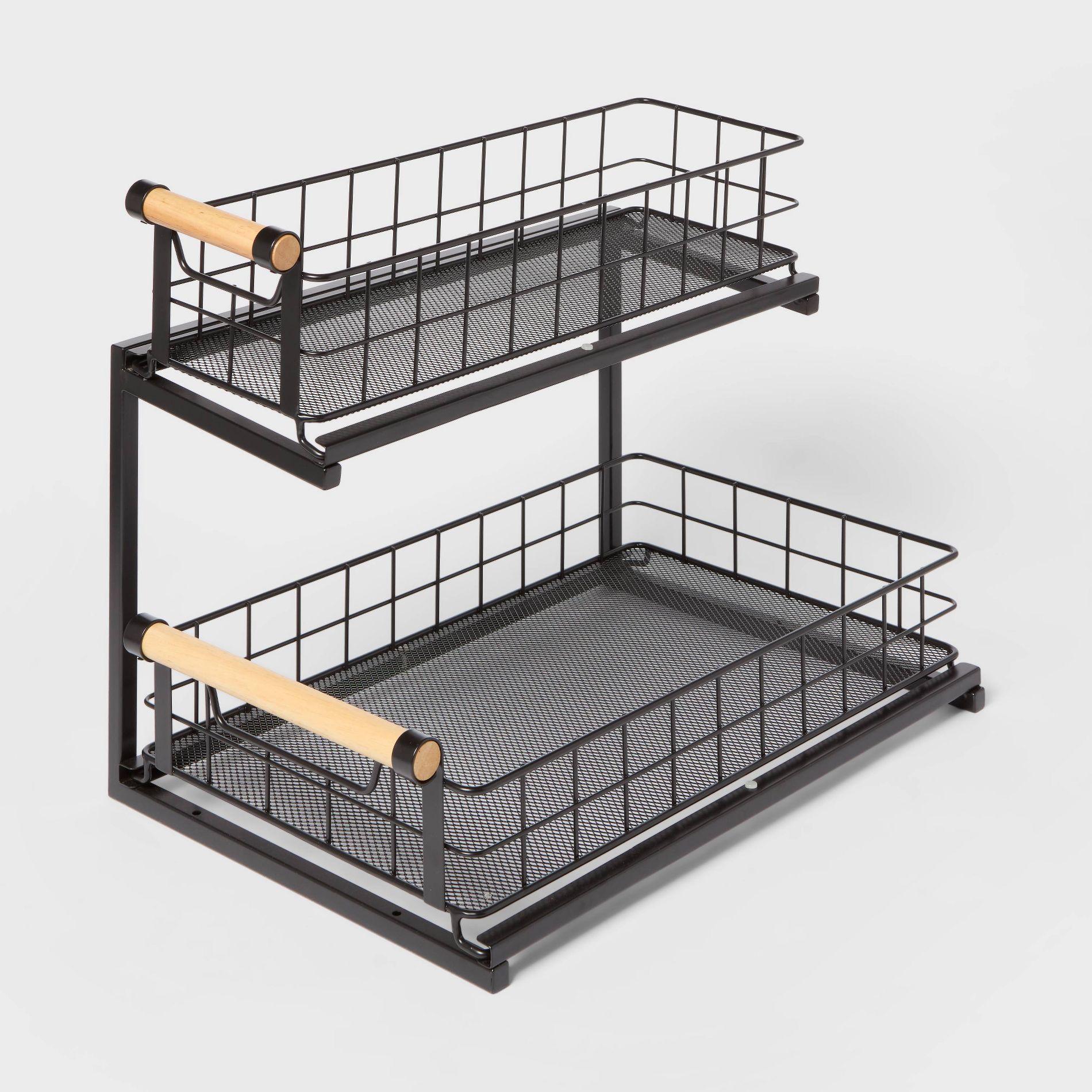 Wood and Wire 2 Tier Under Sink Organizer Black - Brightroom™