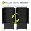 72" Metal Storage Cabinet with Wheels, Locking Doors &2 Drawers,Heavy Duty Rolling Garage Organizer for Home/Office/Workshop - 4 of 4
