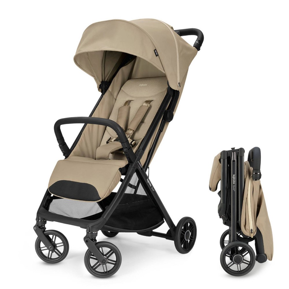 Inglesina Quid³ Travel, Lightweight & Compact Stroller - Lunar Beige: 5-Point Harness, Aluminum Frame, Polyurethane Wheels, 55 lb Capacity