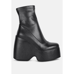 PURNELL Burgundy High Platform Ankle Boots Women - 1 of 4