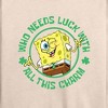 Women's - SpongeBob Squarepants - Who Needs Luck With This Charm Lightweight French Terry Slouchy - 2 of 4