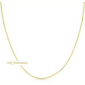 Floreo 10k Yellow, White, or Rose Gold 0.87mm Single Extendable Solid Cable Chain Adjustable Necklace, 16" - 18 Inch - 1 of 3