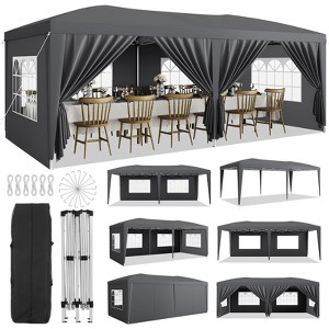 10'x20' Heavy Duty Pop Up Canopy Tent – Commercial Grade with 6 Sidewalls & Adjustable Height for Parties/Events - 1 of 4