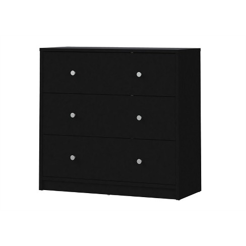 Wood Portland 3 Drawer Chest In Black Tvilum Target