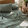 Heathered Green King Duvet Cover Set, 100 Washed Cotton, Breathable Soft - 2 of 4