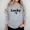 Simply Sage Market Women's Graphic Sweatshirt Lucky With Heart And Clover - 2 of 4