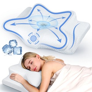 Emircey Painless Sleeping Cervical Neck Pillow for Pain Relief, Adjustable Memory Foam Pillows for Side Back Stomach Sleeper, - 1 of 4