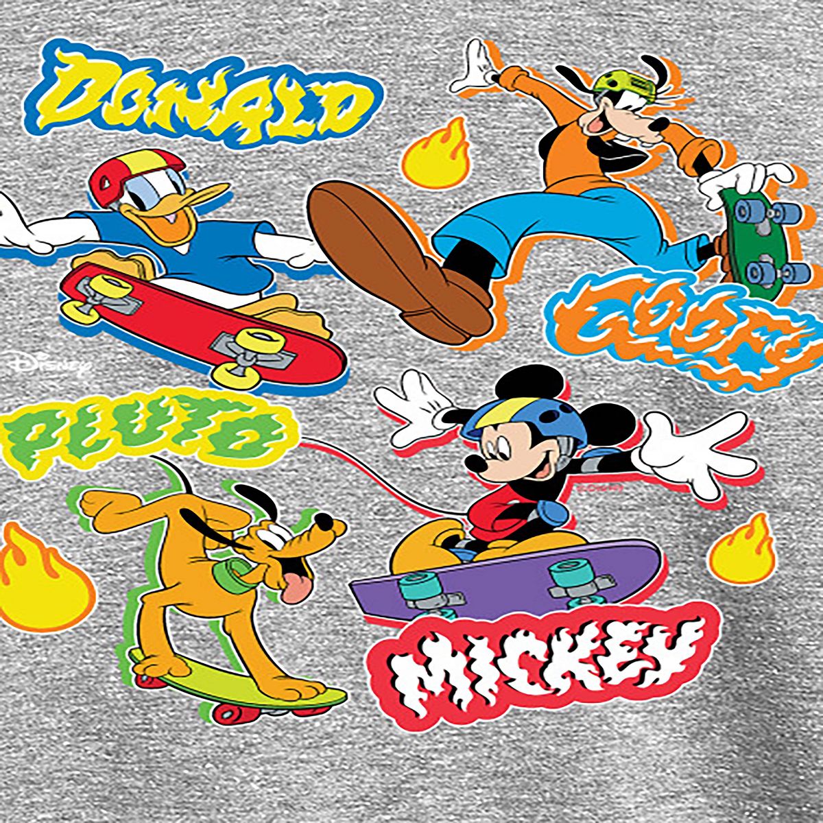 Boys' - Disney - Mickey Goofy Pluto Donald Skate Crew Long Sleeve Graphic T-Shirt - thumbnail 2