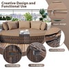 Osparple 6-Piece Patio Sofa, Conversation Outdoor Round Sofa Set, PE Wicker Rattan Separate Seating Group with Coffee Table - 3 of 4