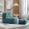 CAVINAS Fluffy Bean Bag Chair, Lazy Sofa Chair with Memory Foam and Ottoman, for Living Room, Bedroom, Apartment, Green - 3 of 4