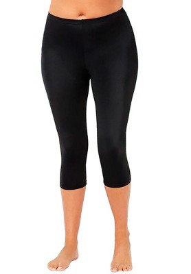 Women's Chlorine Resistant High Waisted Modest Swim Leggings with