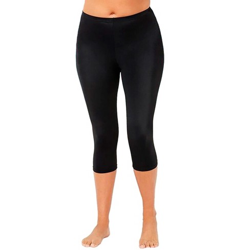 Swimsuits for All Women's Plus Size Chlorine Resistant Swim Capri - 22,  Black
