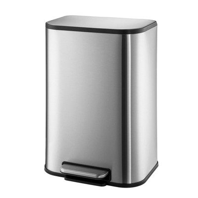Whizmax Stainless Steel Gallon Trash Can with Lid, Foot Pedal Step Bin, Removable Inner Bucket for Kitchen, Office, Bedroom & Living Room