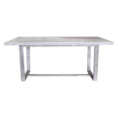 Teak Contemporary Bay Side Outdoor Rectangle Dining Table - Driftwood Gray - Courtyard Casual