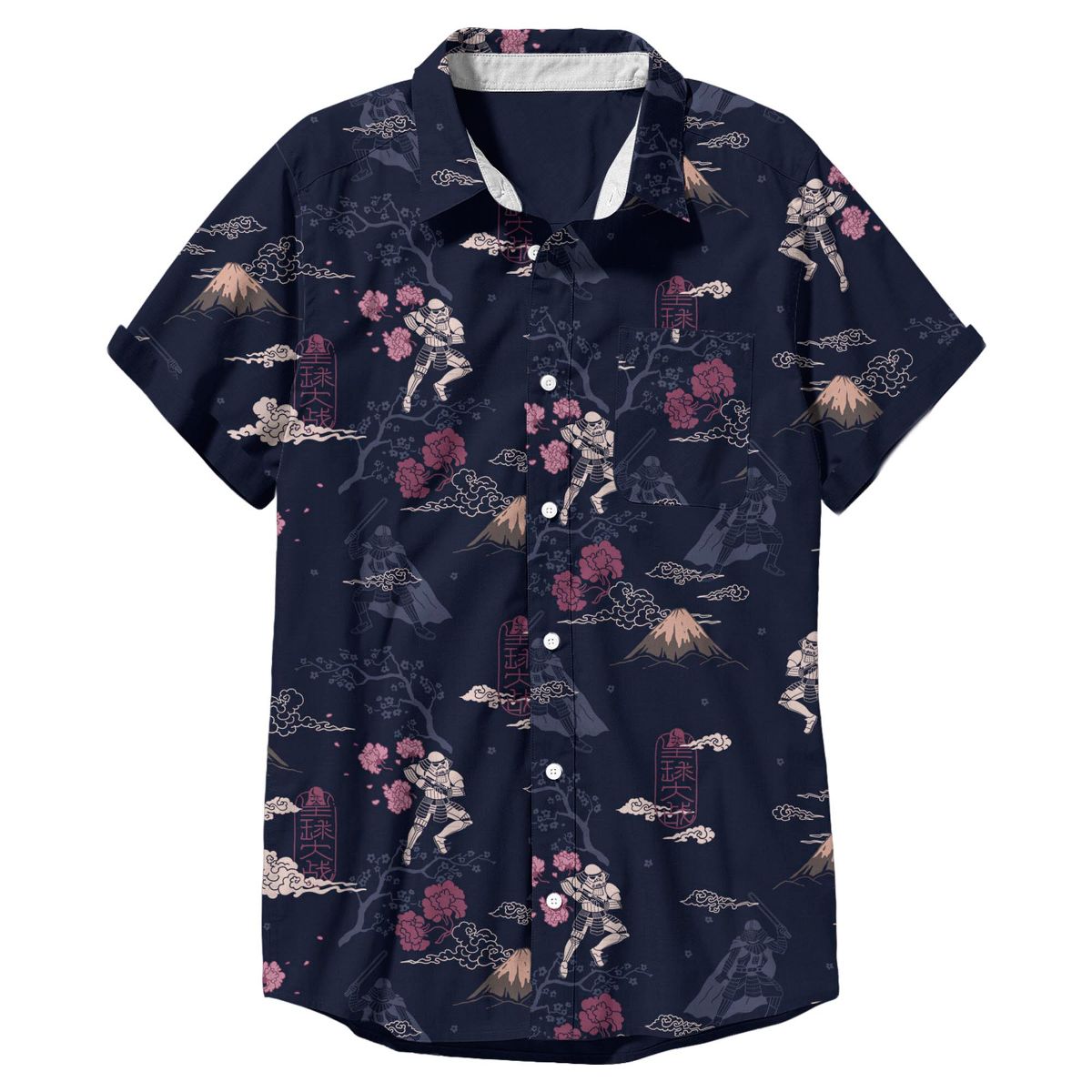 Men's Star Wars Darth Vader and Stormtroopers Samurai Print Button Down Shirt - thumbnail 3