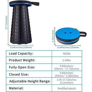 Maison Products Folding Stool - Load Capacity 400lbs Portable Collapsible Stool Retractable Stool for Camping Fishing Hiking BBQ - 1 of 4