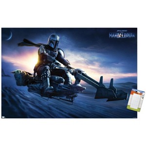 Trends International Star Wars: The Mandalorian - Grogu Sunset Speeder Unframed Wall Poster Prints - 1 of 4