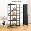 SKONYON Storage Shelves Foldable Metal Shelves Utility Shelving Units with Hooks 4-Tier & 5-Tier - 3 of 4