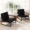 Hooseng Modern Accent Chair Set of 2, Armchairs with PU Leather Upholstery, Single Upholstered Sofa Chair, Ergonomic Lounge Living Room Chair for 2 - 3 of 4