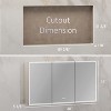 Alita Medicine Cabinet with Lights and Mirrors, Modern Bathroom Cabinet with 3-Mode Light, Anti-Fog, Dimmable, Memory Function, Outlet, Silver - 2 of 4