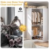 Aheaplus Corner Closet Organizer with 2 Hanging Rods, Wardrobe System with Shoe Shelf - 4 of 4