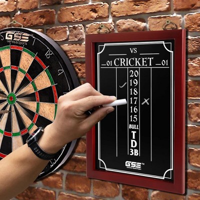 Solid Pine Wood Black Chalk Dart Scoreboard with Storage