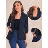 Allegra K Women's Lapel Collar One Button 3/4 Sleeve Blazer - 2 of 4