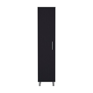 GlasFlength Decorative Storage Cabinets Modern Accent Storage Cabinet with 1 Door Free standing Cabinet for Living Room, Black, 11.7"*15.7"*70.8" - 1 of 4