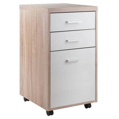 Modular Mobile Desk in Reclaimed Wood & White Finish with Storage