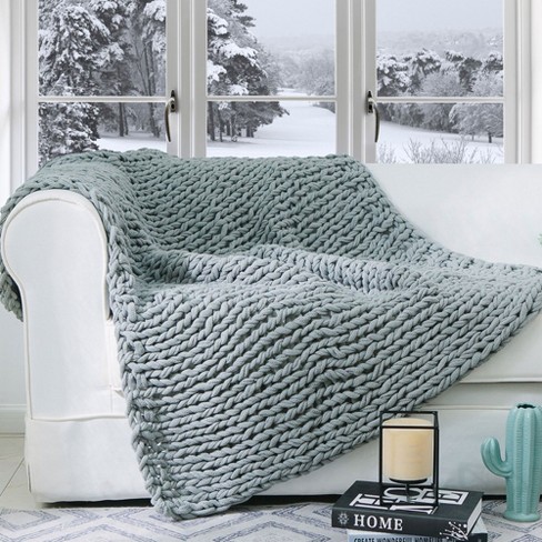 Cheer Collection Chunky Cable Knit Throw Blanket - 50" x 60" - image 1 of 4