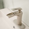 BWE Waterfall Single Hole Single-Handle Low-Arc Bathroom Faucet With Deck Plate - 4 of 4