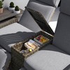 Patio Recliner Loveseat Chair with Adjustable Backrest, Storage Table, and Cushions – Outdoor Lounge Chair for Balcony, Porch, Lawn, or Patio - 4 of 4