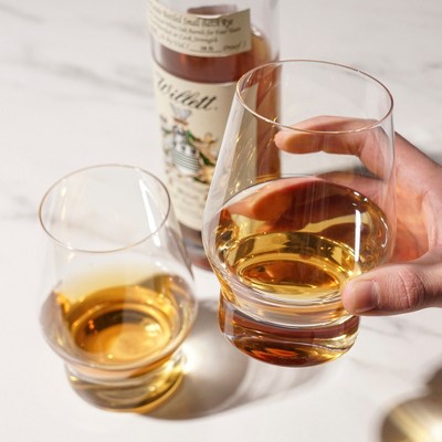 Viski 18.5 Oz Clear Crystal Whiskey Glasses with Heavy Base