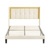 Queen Size Bed Frame, Upholstered Platform Bed Frame, Modern Wingback Headboard, Solid Wood Slats Support, No Box Spring Needed - 4 of 4