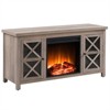 Gray Oak TV Stand with Log Fireplace Insert - Henn&Hart - 2 of 4