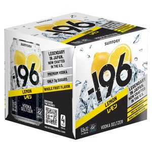 196 Lemon Vodka Seltzer RTD - 4pk/355ml Cans : Target