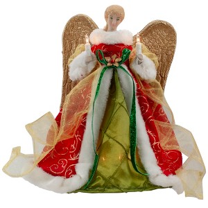 Northlight Lighted Angel with Golden Wings Christmas Tree Topper - 12" - Clear Lights - 1 of 4