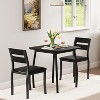 Compact 3-Piece Farmhouse Dining Set, Square Kitchen Table with 2 Padded Chairs, Metal Frame Small Space Furniture for Apartments & Studios - 3 of 4