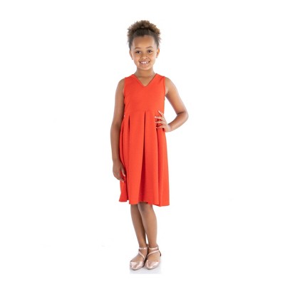 24seven Comfort Apparel Girls Sleeveless Pleated Party Dress
