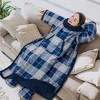 PAVILIA Wearable Blanket with Sleeves and Foot Pockets, Fleece Warm Snuggle Pocket Sleeved Throw for Women Men Adults - 3 of 4
