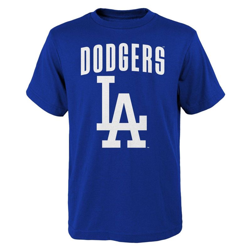 MLB Los Angeles Dodgers Boys&#39; Oversize Graphic Core T-Shirt, 1 of 2