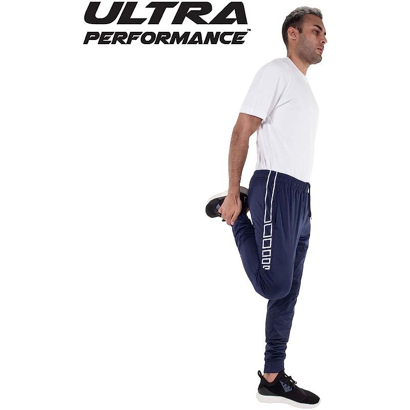 Ultra Performance Mens 3 Pack Athletic Tech Joggers/Track Pants with Zipper Pockets | Athletic Bottoms, 5 of 7