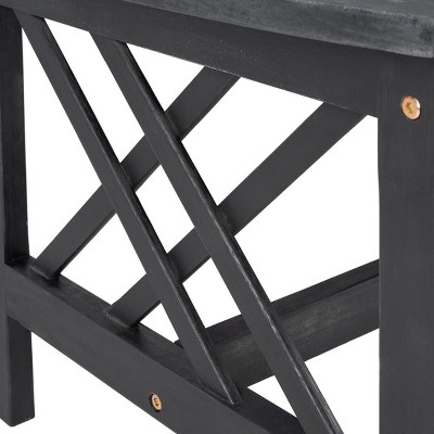 Fontana Black and Beige 4-Piece Acacia Wood Outdoor Set