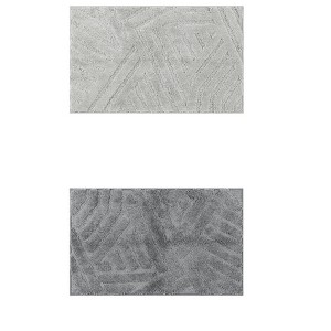 Unique Bargains Microfiber Geometric Soft Washable Non-Slip Floor Mats for Bathroom 2 Pcs - 1 of 4