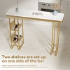 55.1" Modern White Kitchen Bar Height Dining Table Wood Breakfast Pub Table With Gold Base & 2 Shelves, Easy To Assemble, For Kitchen Living Room - 4 of 4