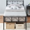 Twin Size Sturdy Modern Stylish Iron Bed Frame with Headboard and Footboard Metal Platform Bed, No Box Spring Needed, Under Bed Storage, White - 3 of 4