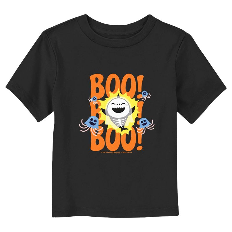 Toddler's Baby Shark Halloween Boo Skeleton T-Shirt, 1 of 4
