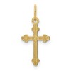 Black Bow Jewelry Children's 14k Yellow or White Gold Small Budded Cross Pendant, 9x20mm - 3 of 4
